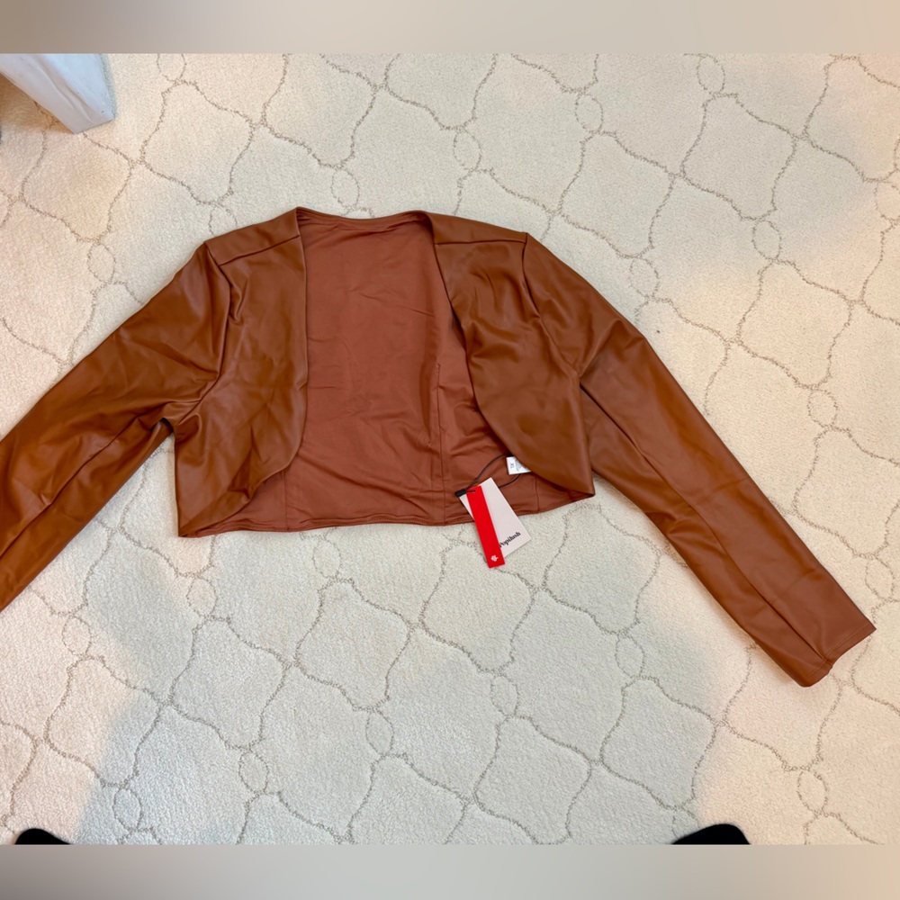 Popilush Faux Leather Bolero Brown XL NWT